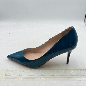 YDN Blue Pointed Toe Stiletto Heel Pumps Slip on Slide Dress Shoe for Party Prom